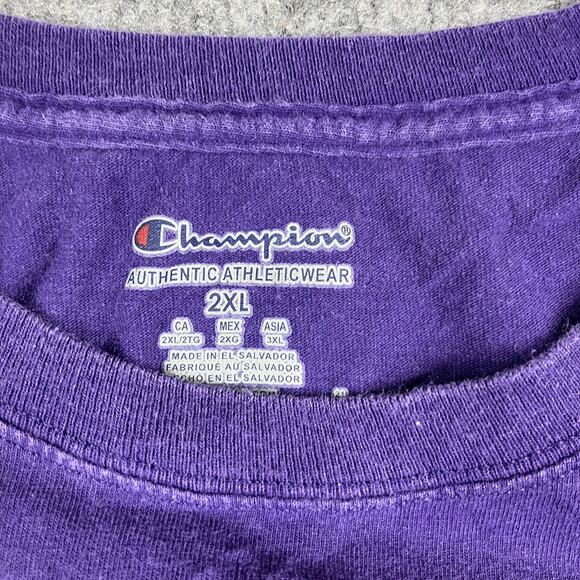 Champion LSU Tigers T-Shirt Mens Size 2XL Purple Geaux Graphic College Tee - Picture 3 of 7